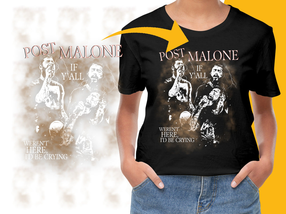 Post Malone Graphic T-Shirt, Hip Hop Artist Fan Merch, Unisex Black Tee with Quote, Music Inspired Fashion Top
