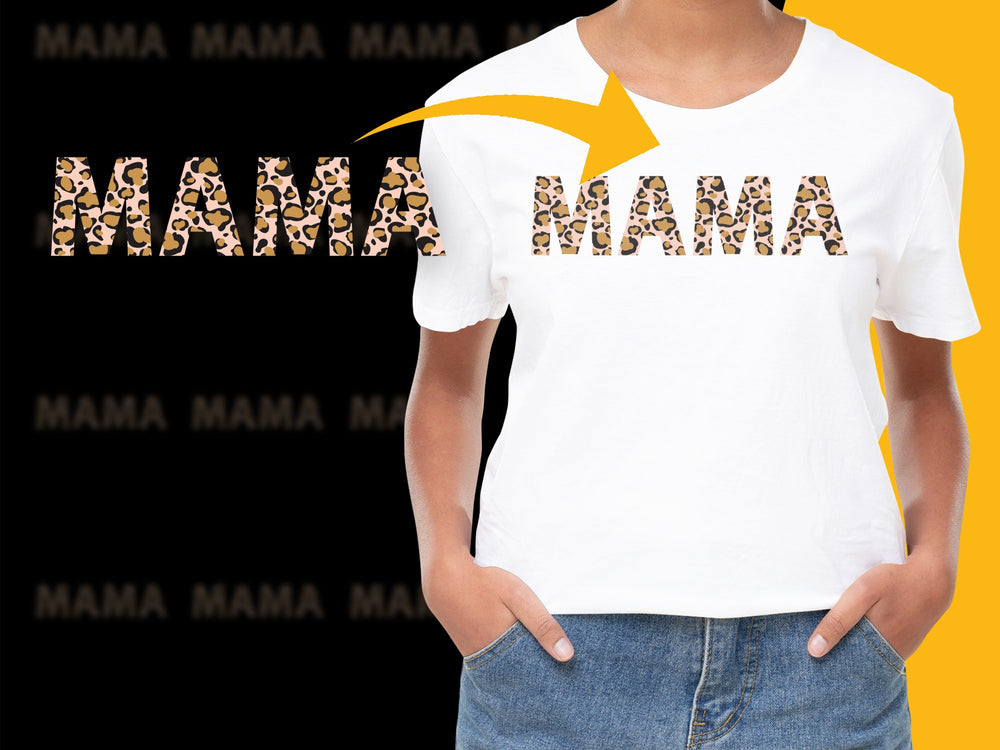 Mama Leopard Print T-Shirt, Trendy Animal Print Mom Tee, Casual Graphic Shirt for Women, Mother's Day Gift Idea