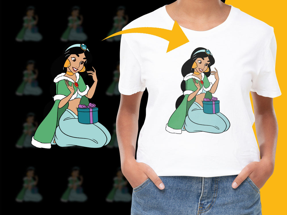Women's Princess Graphic T-Shirt, Cute Cartoon Character Tee, Casual Gift Top, Fun Fashion Apparel
