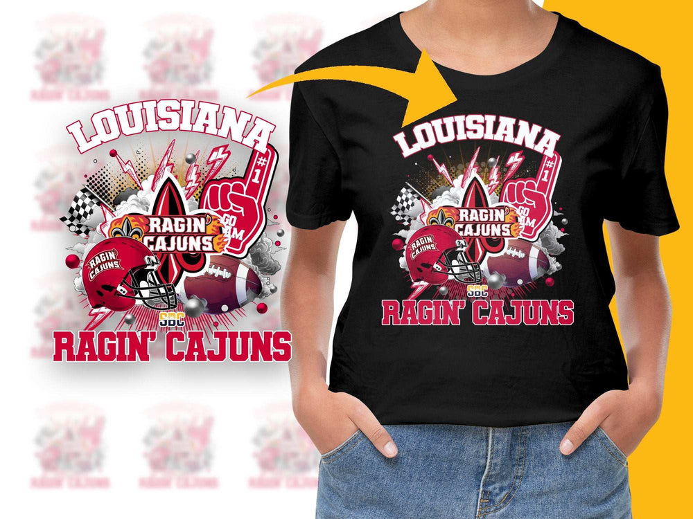 Louisiana Ragin' Cajuns T-Shirt, College Football Fan Gear, Graphic Tee, Sports Apparel