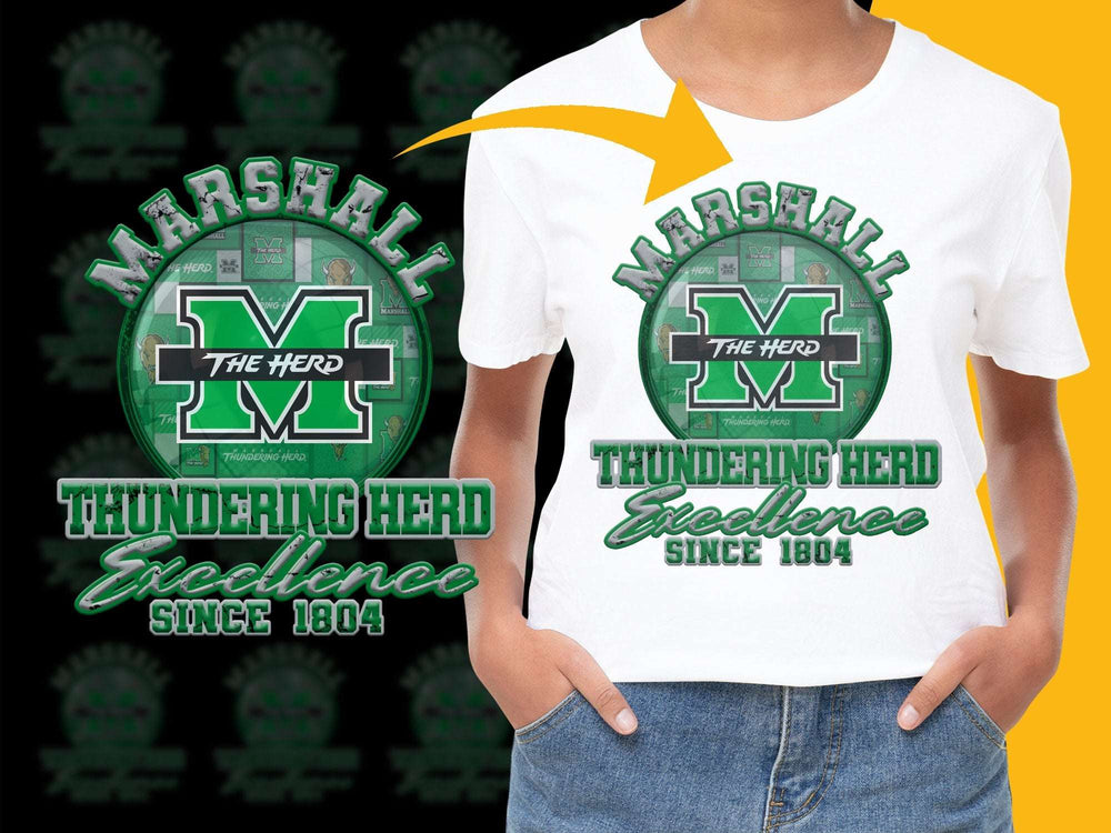 Marshall University T-Shirt The Herd Thundering Herd Excellence Kids Adult Sizes