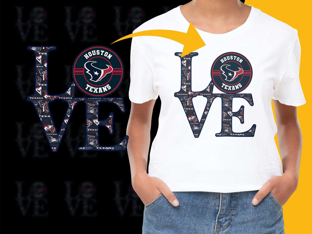 Houston Texans Love T-Shirt, Sports Fan Gift, Graphic Tee, Football Team Apparel, Casual Wear, Unisex Adult Clothing