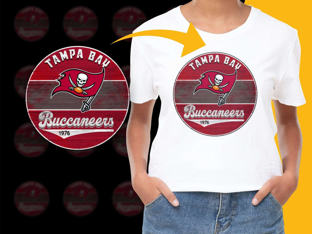 Tampa Bay Buccaneers Logo T-Shirt, Vintage 1976 Design, Fan Apparel, Sports Tee White Cotton