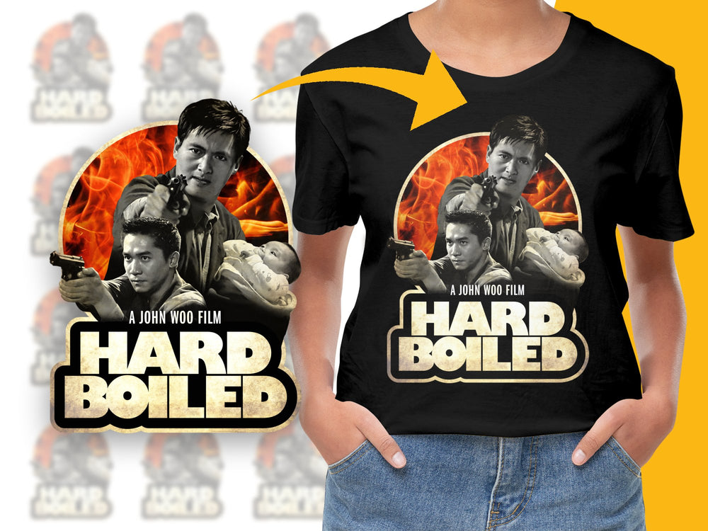 Hard Boiled Movie T-Shirt, John Woo Film, Vintage Action Tee, Collector's Item, Graphic Black Shirt