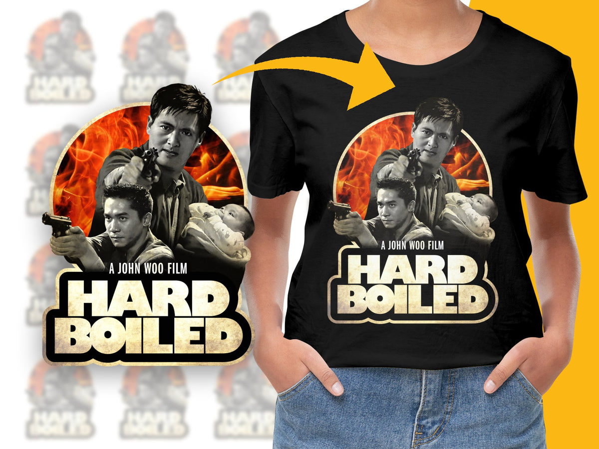 Hard Boiled Movie T-Shirt, John Woo Film, Vintage Action Tee, Collector's Item, Graphic Black Shirt