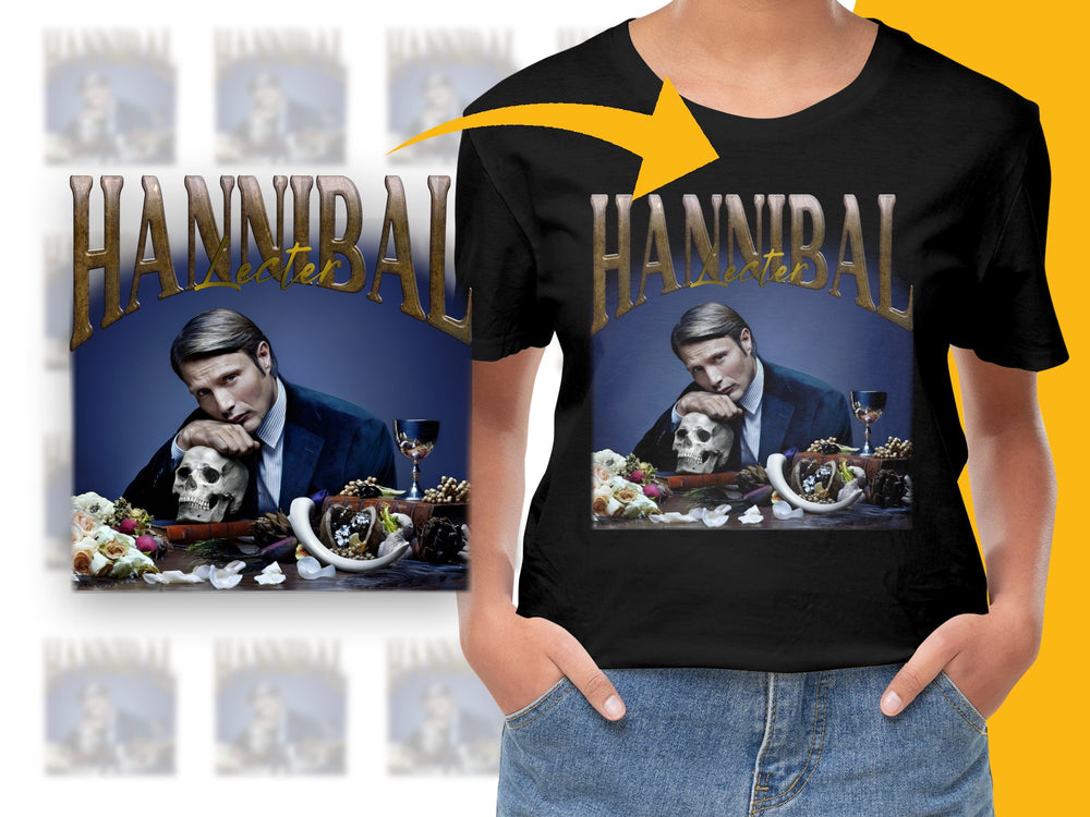 Hannibal TV Show T-Shirt, Mads Mikkelsen Graphic Tee, Horror Series Fan Merchandise, Unisex Fashion Top