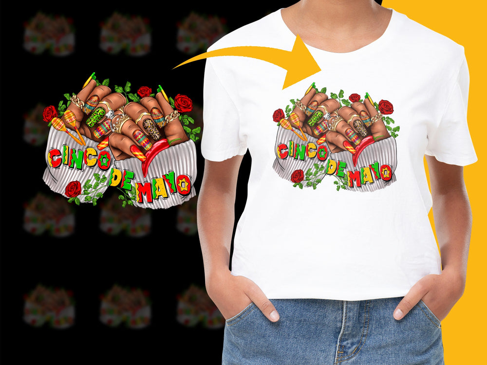 Cinco de Mayo T-Shirt, Festive Mexican Holiday Tee, Colorful Graphic Design, Women's Fashion Top