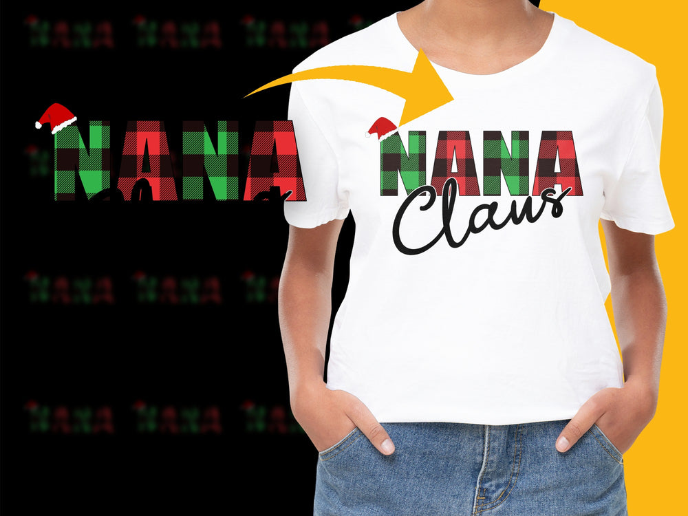 Nana Claws Christmas T-Shirt, Funny Holiday Tee, Grandma Gift, Festive Family Gathering Shirt, Red and Green Graphics