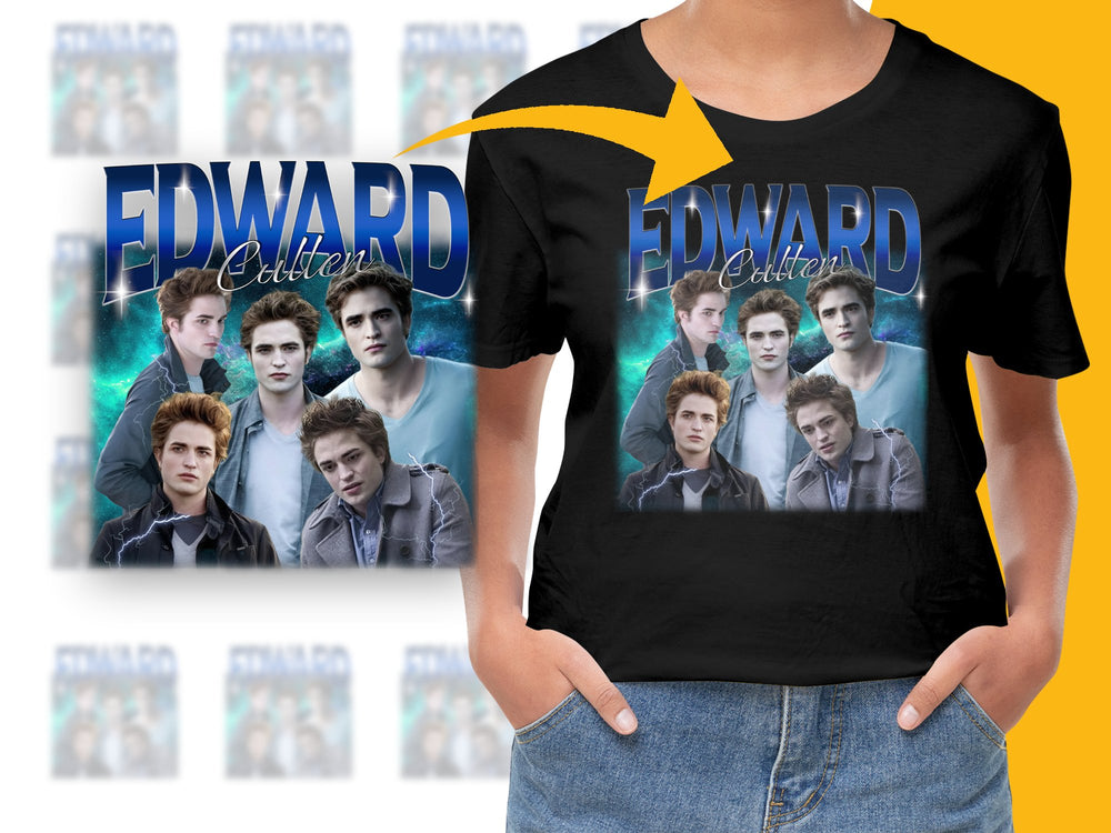 Edward Cullen Twilight Inspired Graphic T-Shirt, Movie Fan Tee, Unisex Black T-Shirt, Vampire Film Merchandise