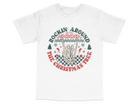 Load image into Gallery viewer, Rockin' Around The Christmas Tree T-Shirt, Festive Holiday Graphic Tee, Unisex Christmas Shirt, Ugly Sweater Party Apparel