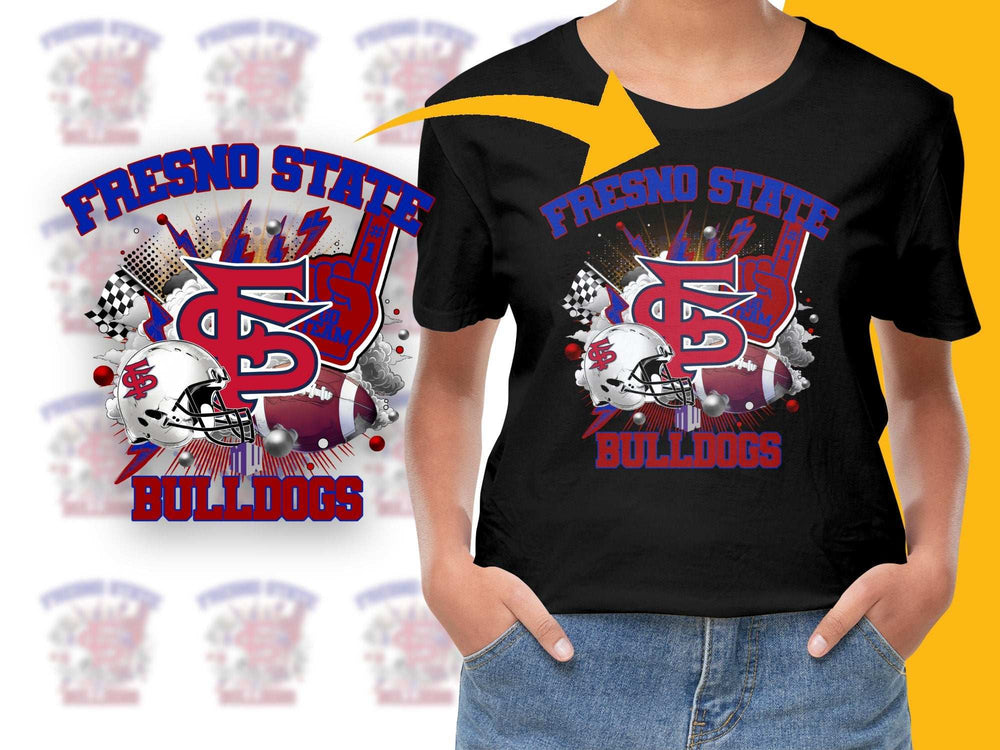 Fresno State Bulldogs Graphic T-Shirt, College Football Team Apparel, Fan Wear Black Tee