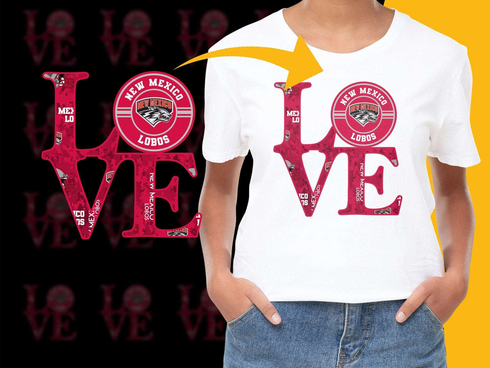New Mexico Lobos T-Shirt, Love Graphic Tee, University Apparel, College Sports Fan, Casual Wear