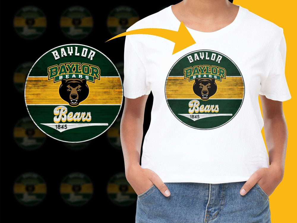 Baylor Bears T-Shirt Vintage Logo 1845, College Sports Team Apparel, Graphic Tee, Unisex Fashion