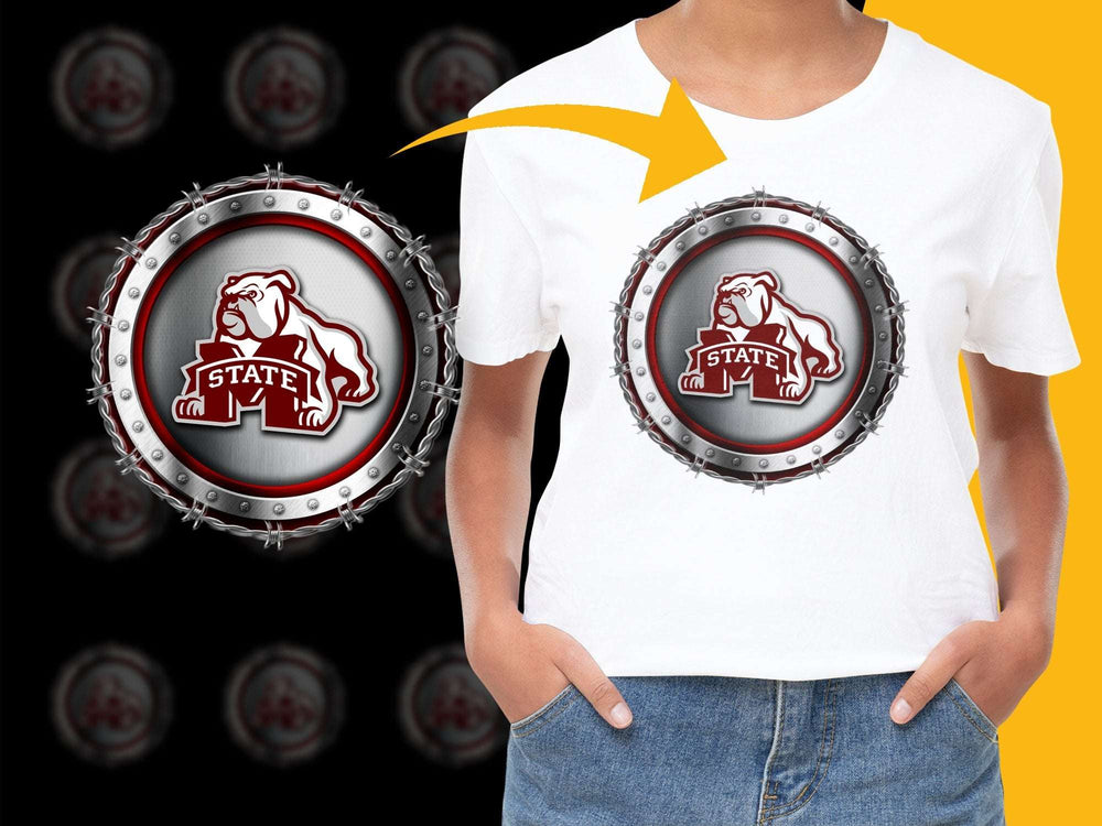 Bulldog Graphic T-Shirt Mississippi State Sports Fan College Logo Unisex Cotton Tee