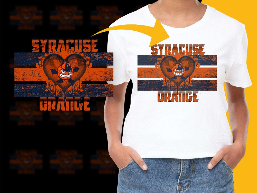 Syracuse Orange Vintage Logo T-Shirt, Retro College Heart Graphic Tee, Casual Unisex Apparel