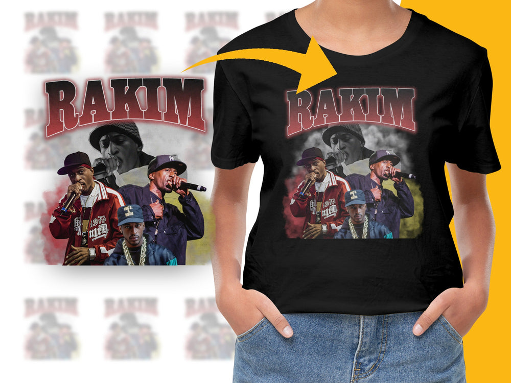 Vintage Rakim Hip Hop T-Shirt, Classic Rap Artist Graphic Tee, 90s Music Fashion, Unisex Black Shirt