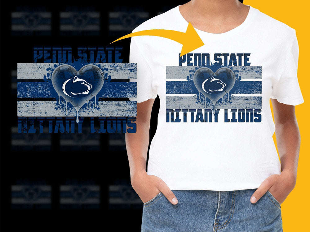Penn State Nittany Lions T-Shirt, Vintage Distressed Logo, College Sports Fan Apparel, Blue and White Graphic Tee