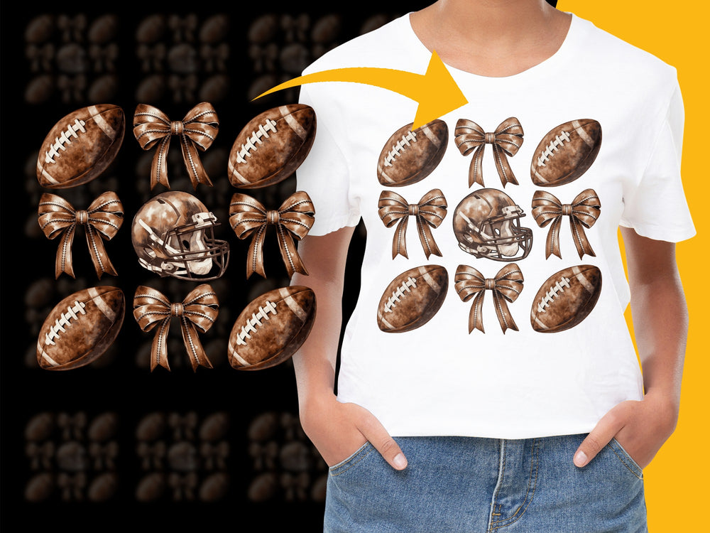 Boys Football Graphic T-Shirt, Vintage Style Sports Tee, Kids Football Themed Apparel, Casual Wear