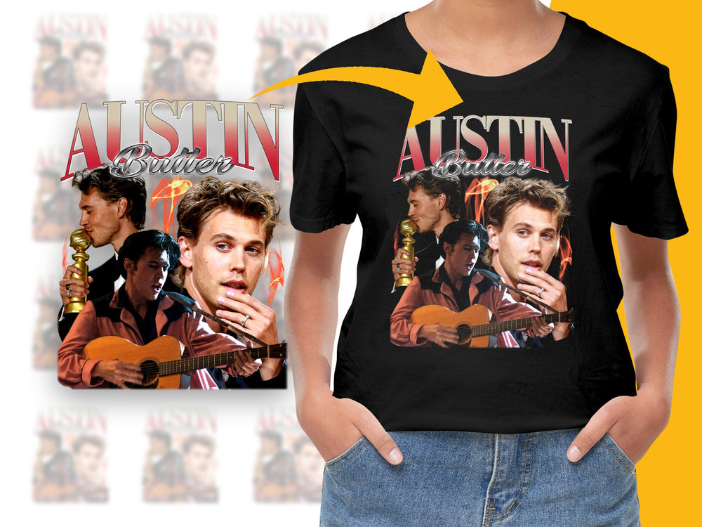 Austin Butler Graphic T-Shirt, Retro Hollywood Actor Print Tee, Casual Fashion Top, Unisex Clothing Style
