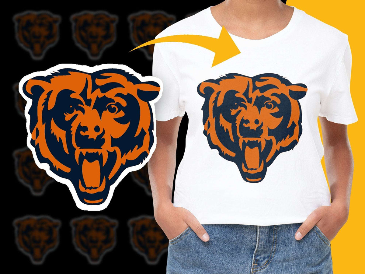 Bear Face Graphic T-Shirt, Bold Orange Black Bear Design, Unisex Modern Wildlife Tee