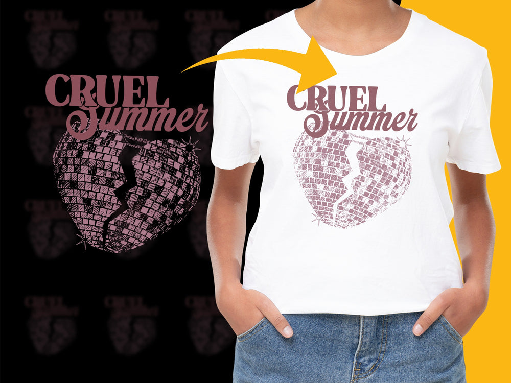 Cruel Summer Graphic T-Shirt Vintage Brick Heart Design Unisex Cotton Tee Trendy Streetwear Fashion Top
