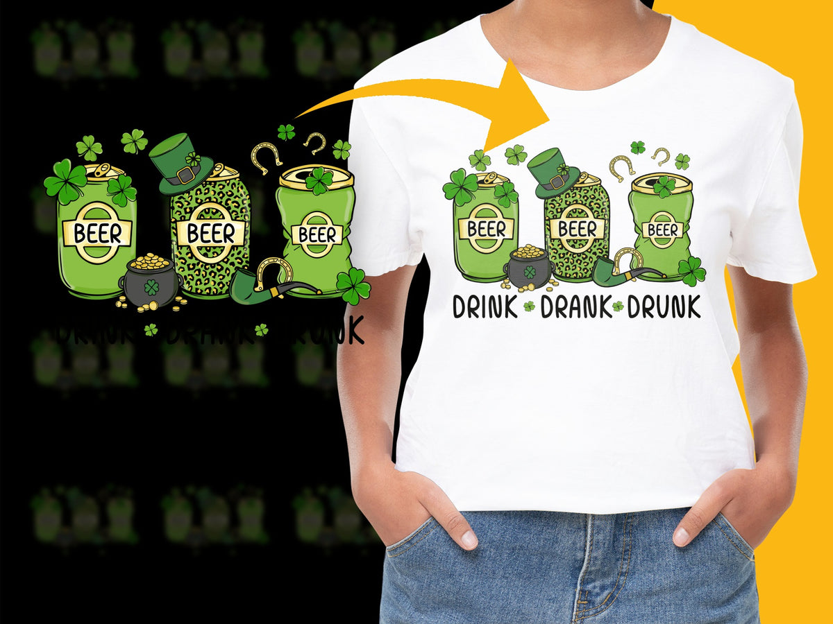 St. Patrick's Day Beer T-Shirt, Funny Irish Drinking Tee, Green Clover Graphic, Unisex Party Shirt, Casual Festival Clothing