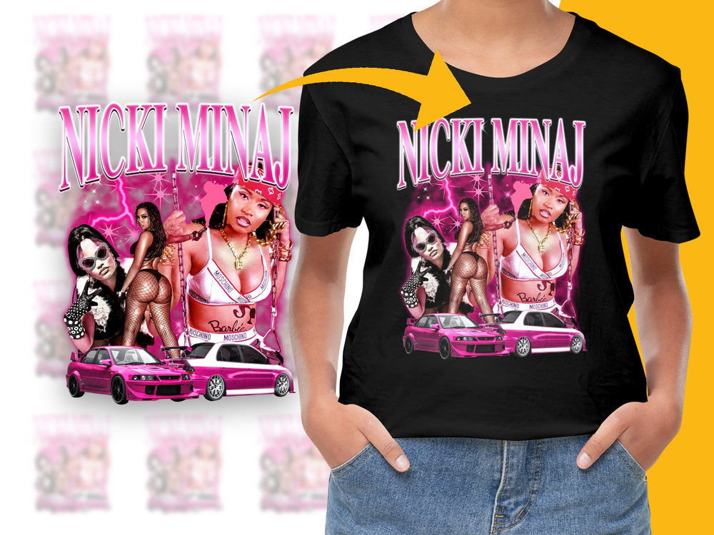Nicki Minaj Graphic T-Shirt, Pink Car Design, Hip Hop Music Fan Tee, Gift for Music Lovers