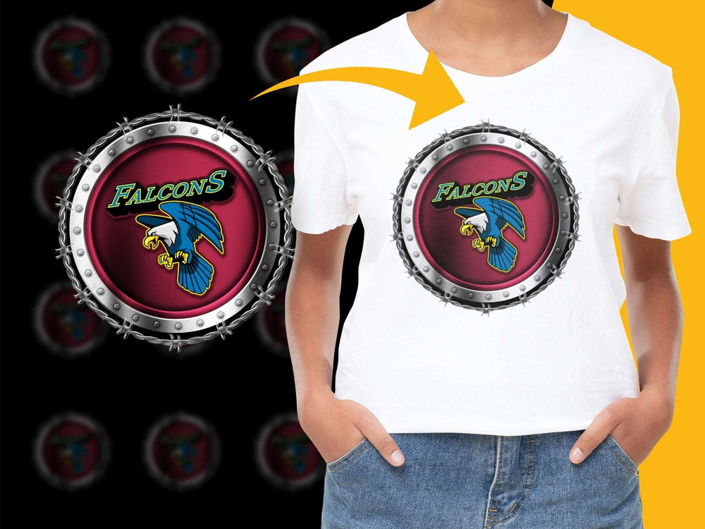 Falcon's Emblem T-Shirt, Retro Style Bird Logo, Unisex Graphic Tee, Vintage-Inspired Design