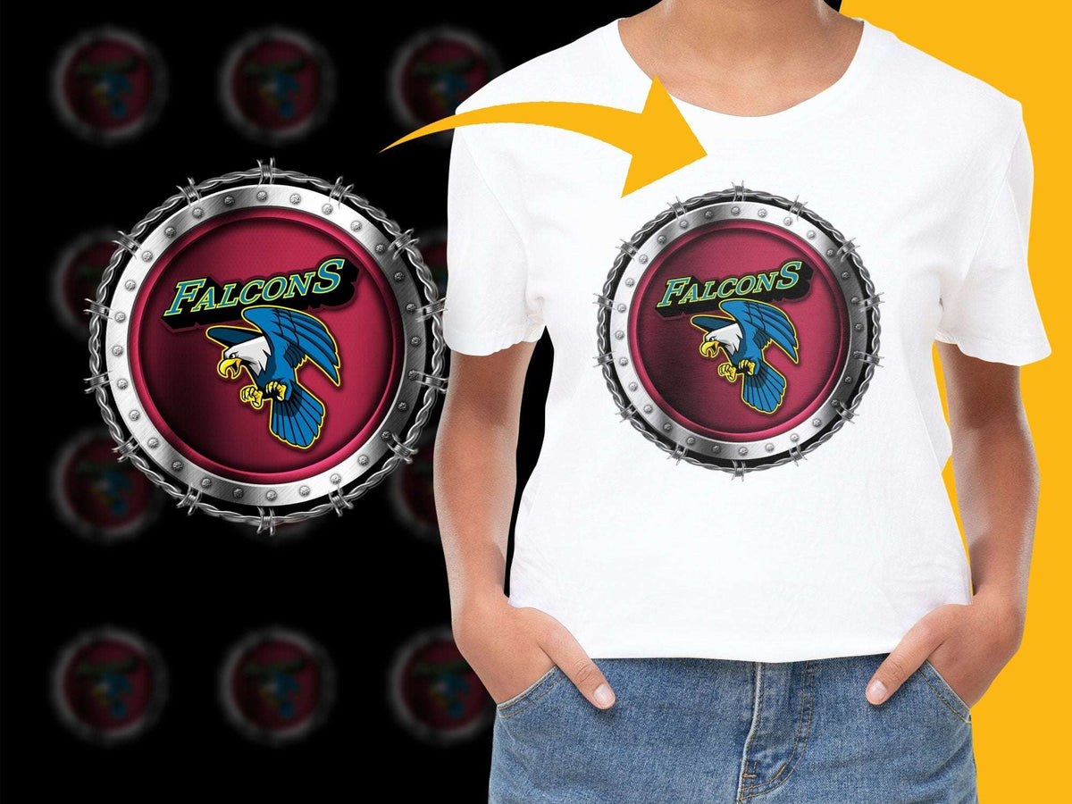 Falcon's Emblem T-Shirt, Retro Style Bird Logo, Unisex Graphic Tee, Vintage-Inspired Design