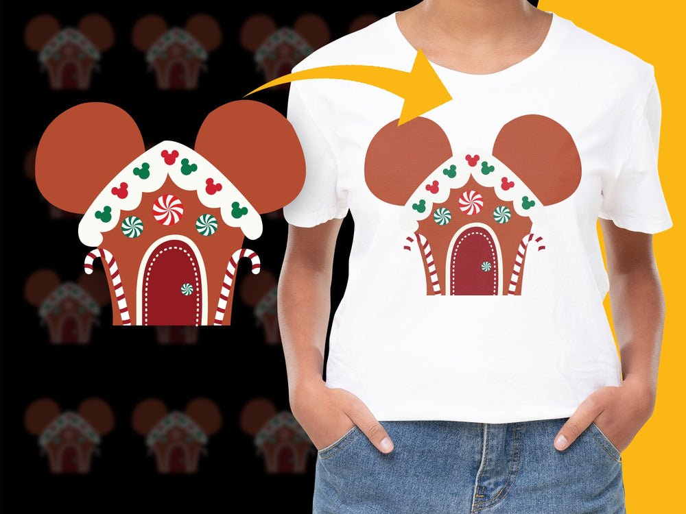 Christmas Gingerbread House T-Shirt, Festive Holiday Tee, Cute Winter Apparel, Unisex Gift Idea