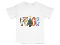 Load image into Gallery viewer, Peace Graphic T-Shirt Vintage Style Christmas Tree Star Holiday Tee Unisex Cotton