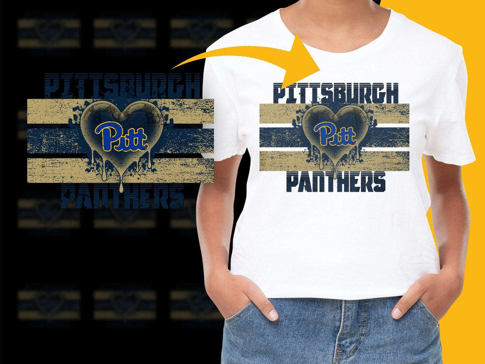 Pittsburgh Panthers T-Shirt, Vintage Distressed Logo, College Sports Fan Apparel, Unisex White Tee