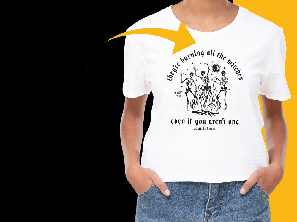 Graphic T-Shirt 'Burning All the Bridges' Quote, White Cotton Tee, Unisex Fashion Top