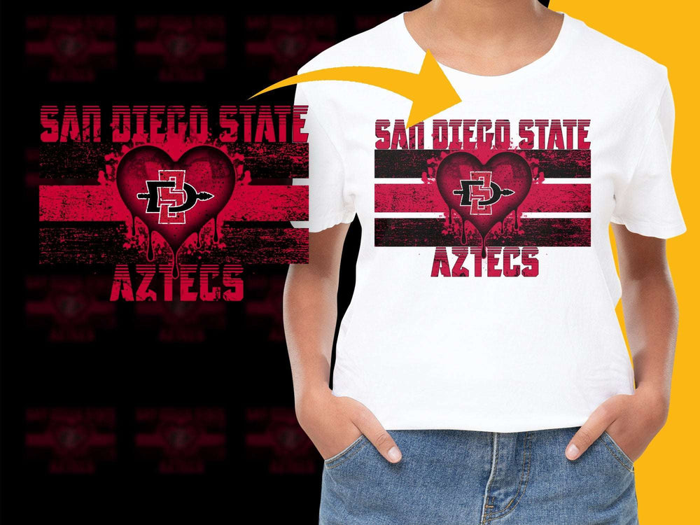 San Diego State Aztecs T-Shirt, College Sports Fan Gear, Red and Black Graphic Tee