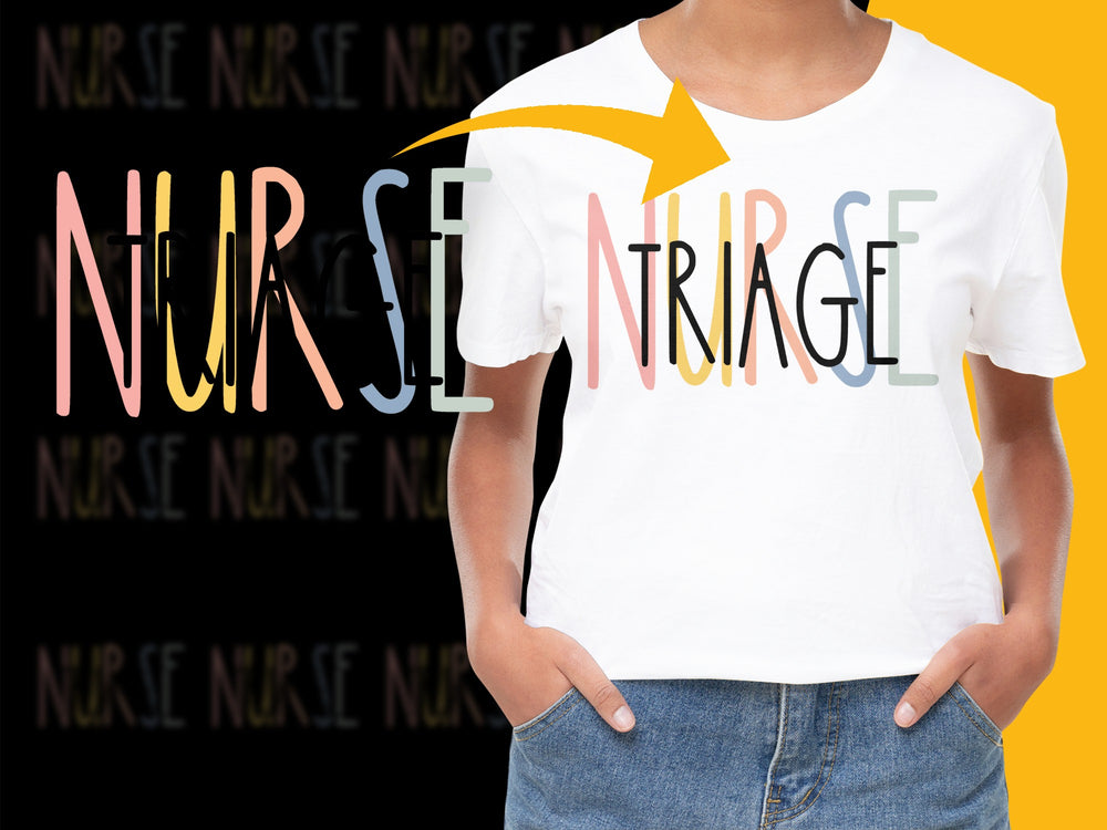 Nurse Triage T-Shirt, Colorful Lettering, Healthcare Worker Tee, Unisex Top for Medical Staff