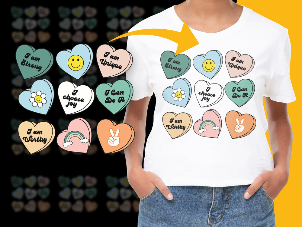 Women's Positive Affirmation T-Shirt, Cute Smiley Faces, Motivational Quotes, Colorful Graphic Tee, Unique Self Love Gifts