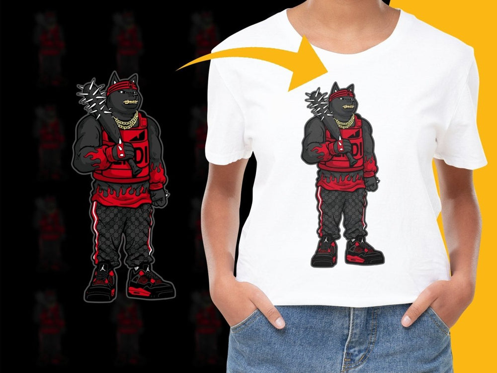Badass Street Style Dog with Bat Graphic PNG File - Teepew
