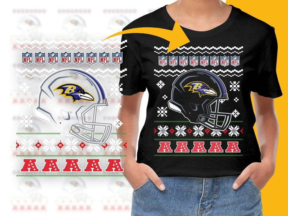 Baltimore Ravens Christmas Sports Theme Graphic PNG File - Teepew
