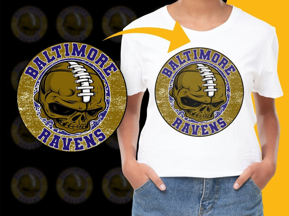 Baltimore Ravens Graphic Skull Design PNG File - Teepew