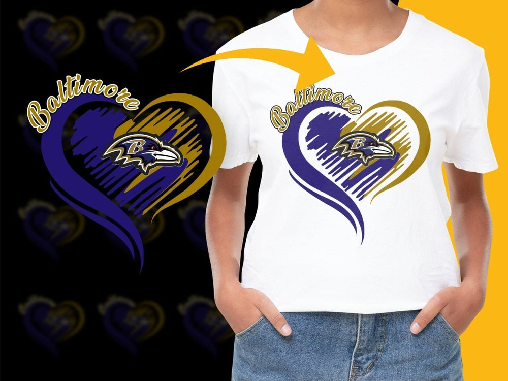 Baltimore Ravens Heart Design Graphic PNG File - Teepew