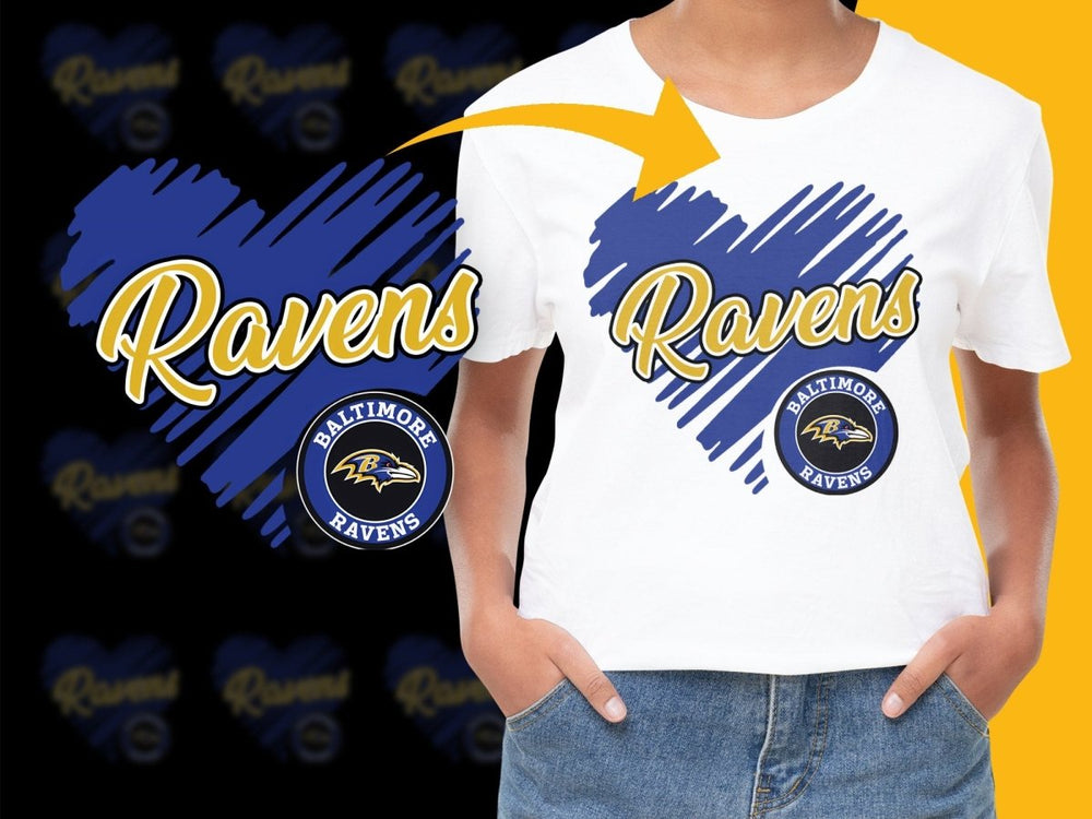 Baltimore Ravens Heart Design NFL Football PNG File - Teepew