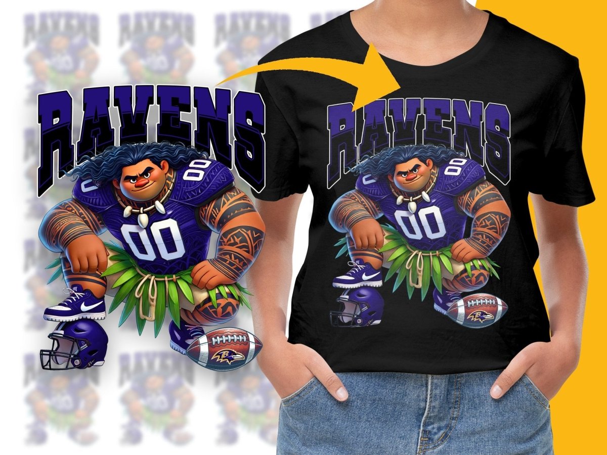 Baltimore Ravens Maui Moana Men's Graphic PNG File - Teepew