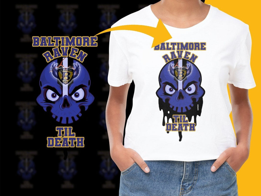 Baltimore Ravens Skull Design Til Death PNG File - Teepew