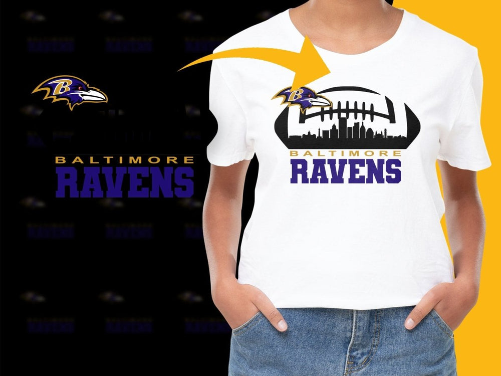 Baltimore Ravens Skyline and Football Graphic PNG File - Teepew