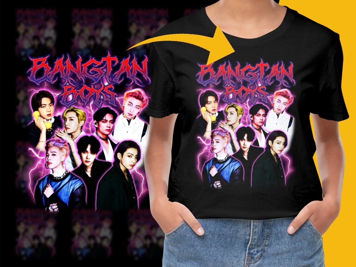 Bangtan Boys Group Stylish Graphic Design PNG File - Teepew