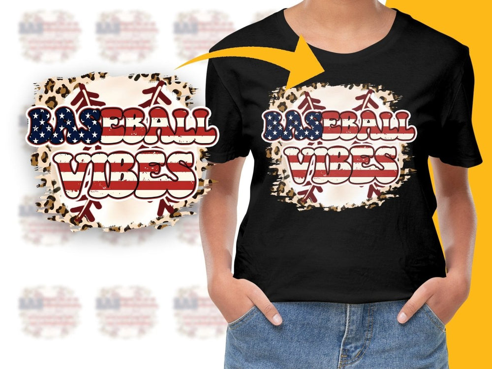 Baseball Vibes Bold Patriotic Design PNG File - Teepew
