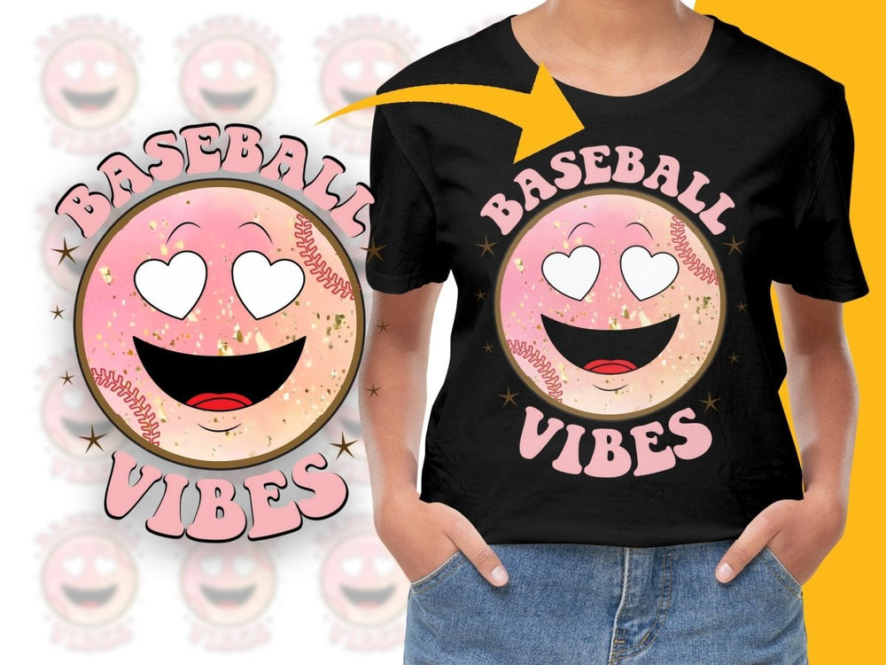 Baseball Vibes Funny Graphic Emoji Sports PNG File - Teepew