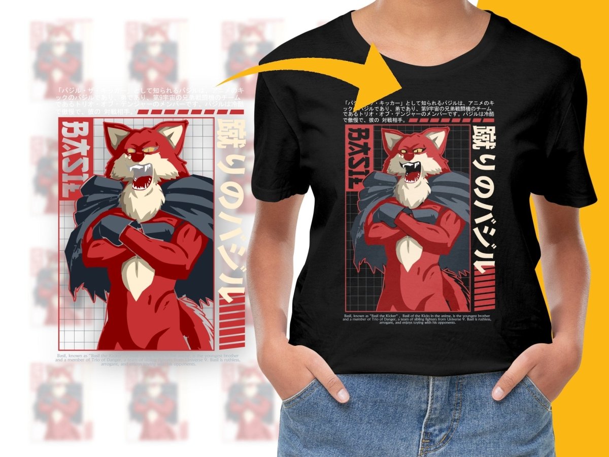 Basil the Kicker Anime Wolf Character Graphic PNG File - Teepew