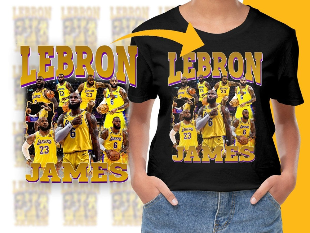 Basketball Star James Lebron Los Angeles Lakers Bootleg Graphic PNG File - Teepew