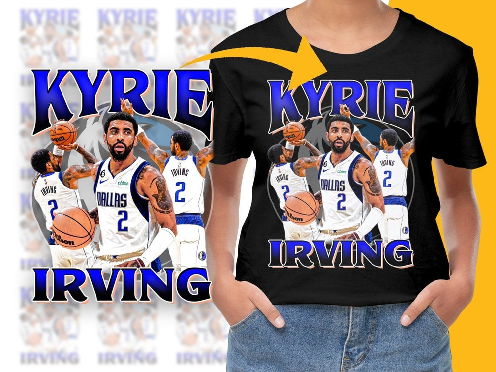 Basketball Star Kyrie Irving Dallas Mavericks Bootleg PNG File - Teepew